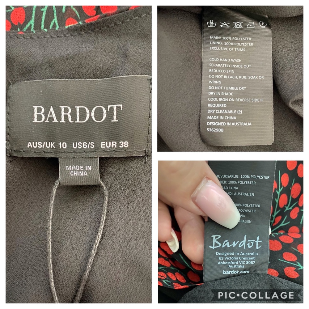 Bardot Cherry Print Faux Wrap Dress - Picture 8 of 8